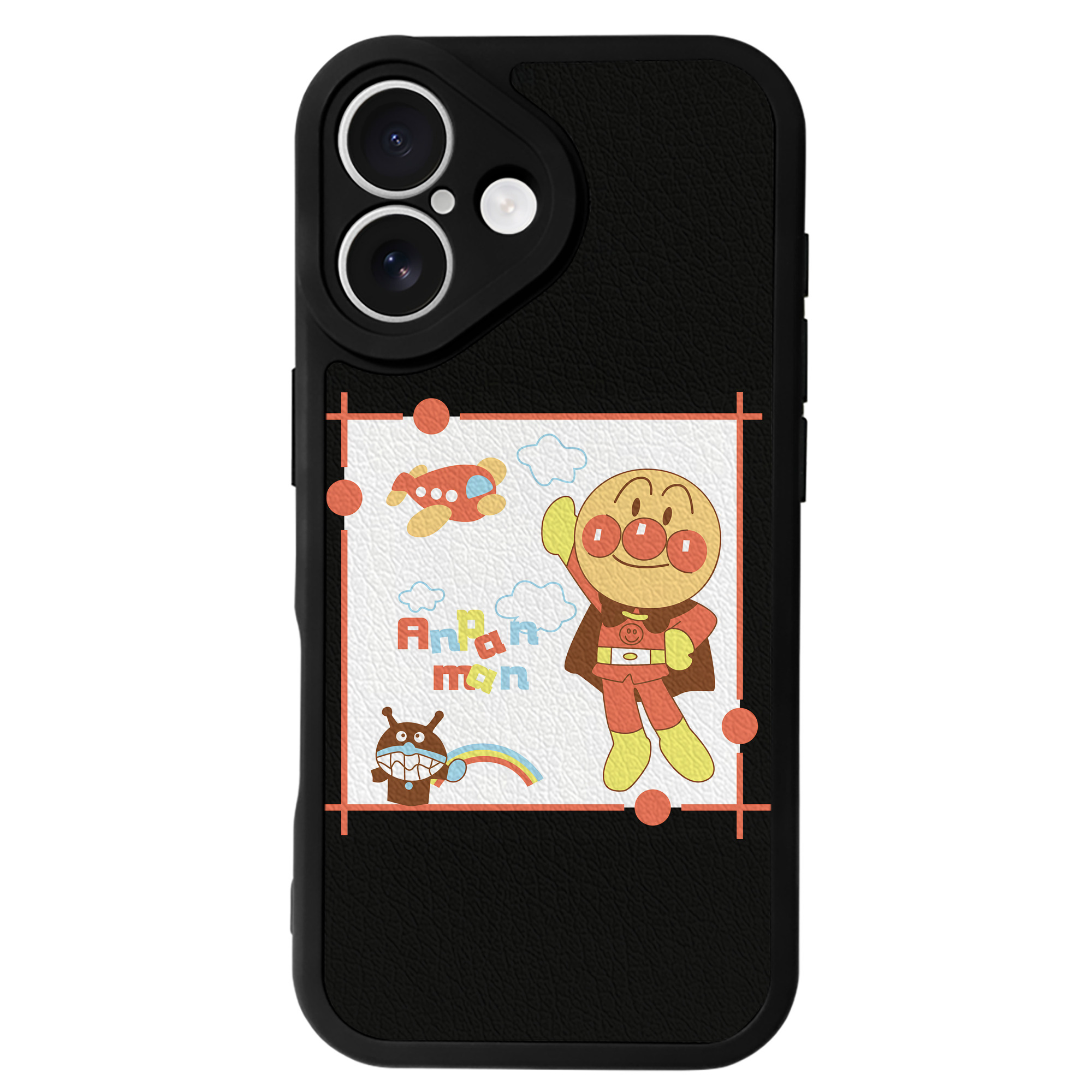 （画像用） アンパンマン Anpanman 【iPhone 16シリーズ対応】シリコンスマホケース（レザー調） 材質：シリコン
